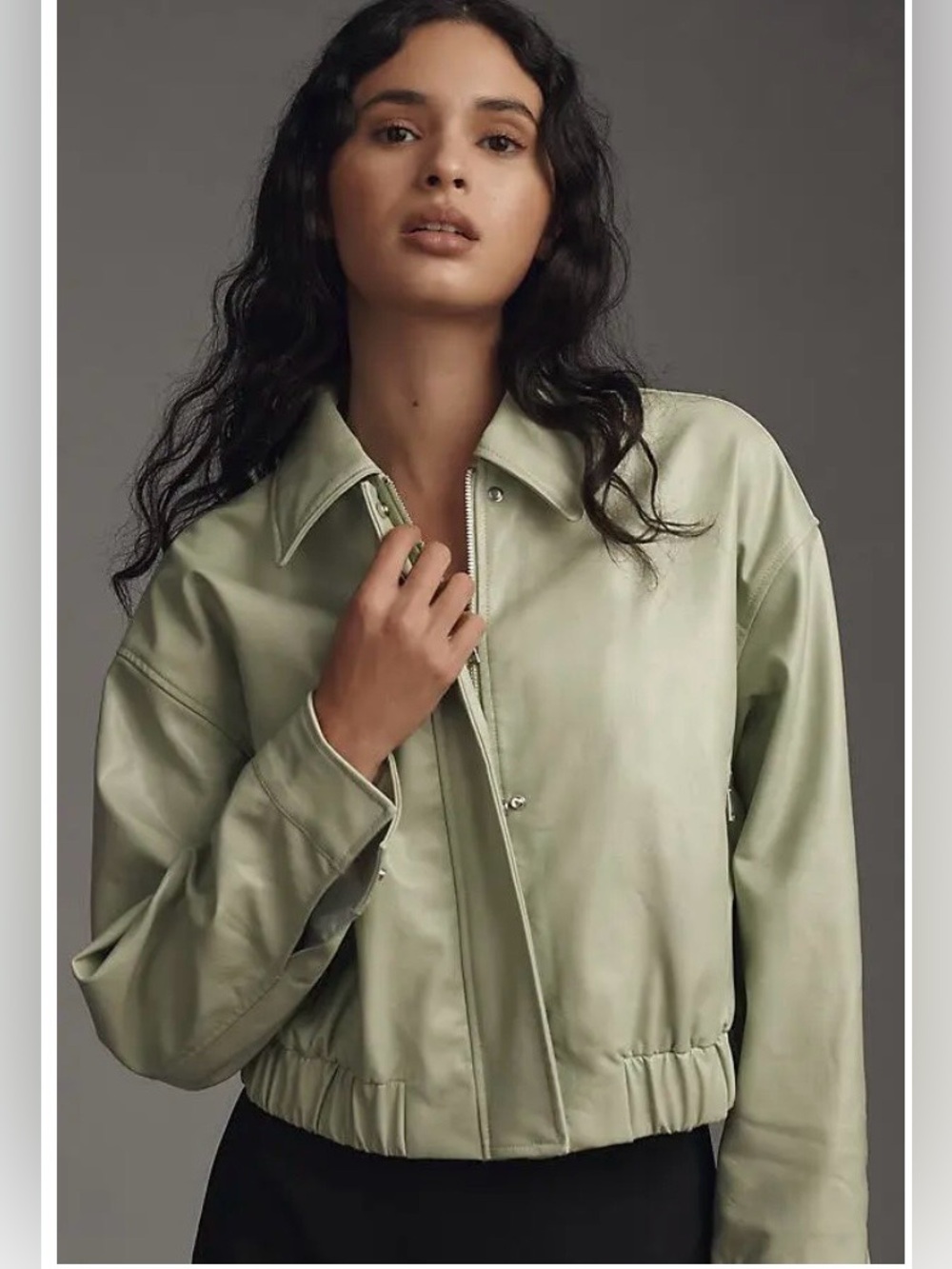 Anthropologie Maeve faux leather bomber size large